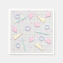 Guardanapo De Papel Candy Pastel Geo Impressão Napkins dos anos 80
