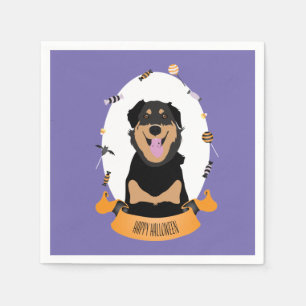 Guardanapo De Papel Candy Portrait Rottweiler Cachorro Laranja Roxo