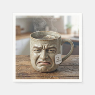 Guardanapo De Papel Caneca Engraçada com Saquinho de Chá e Citação