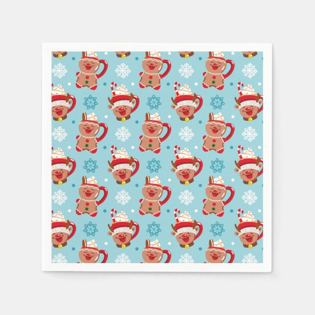 Guardanapo De Papel Caneca Festiva de Natal com Cacau (Frente)
