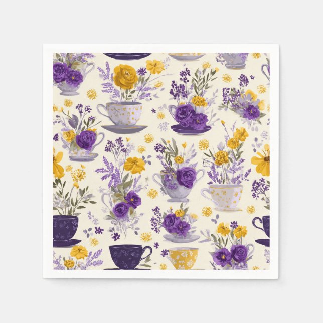 Guardanapo De Papel Canecas de flores dançantes (Frente)