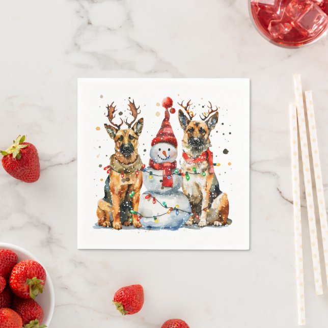 Guardanapo De Papel Caninos de German shepherd de Natal (Insitu)