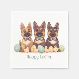 Guardanapo De Papel Caninos do German shepherd do felz pascoa