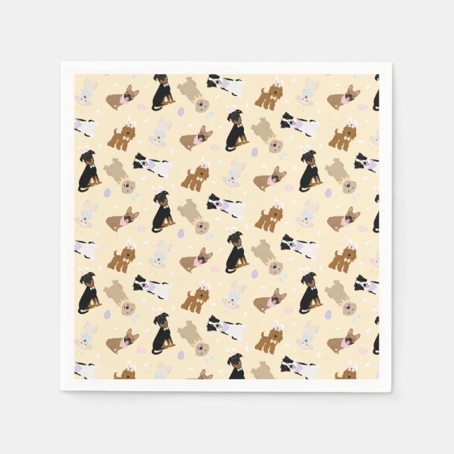 Guardanapo De Papel Caninos felzs pascoa (Frente)