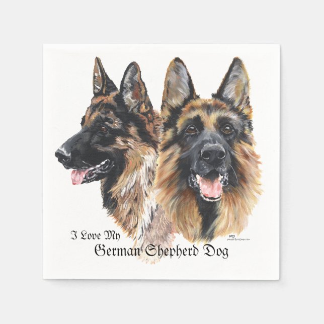 Guardanapo De Papel Caninos german shepherd (Frente)
