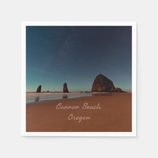 Guardanapo De Papel Cannon Beach Oregon Haystack Rock (Frente)