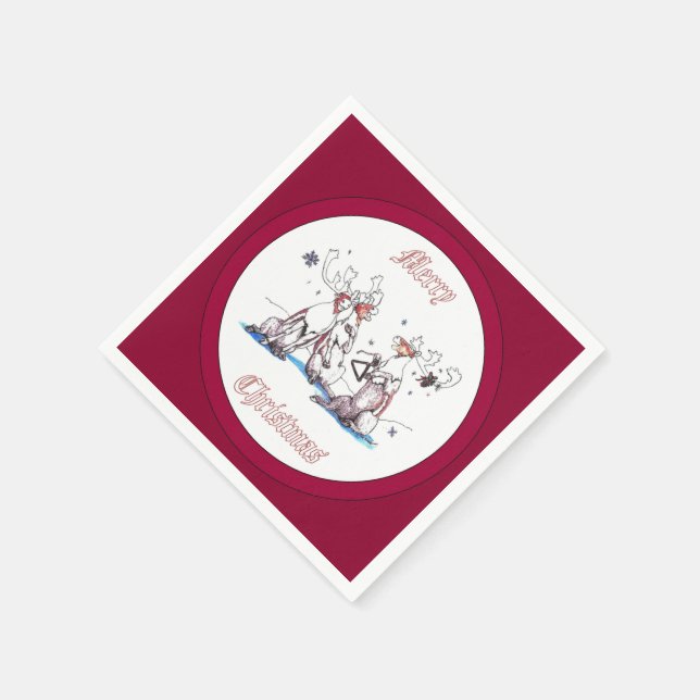 Guardanapo De Papel Cantando Férias de Natal Cariou Projetado (Canto)