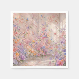 Guardanapo De Papel Canto de Pássaros Entre Flores