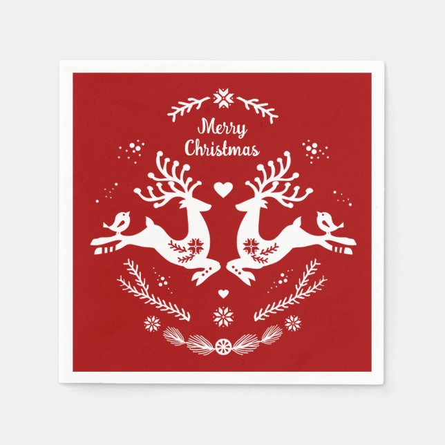 Guardanapo De Papel Canto Festivo Escandi Vermelho, Velho Natal (Frente)