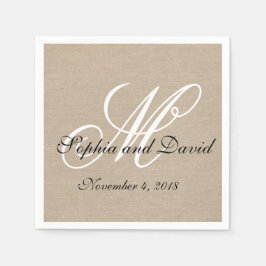 Guardanapo De Papel Canvas Rustic Linen Monograma Napkins