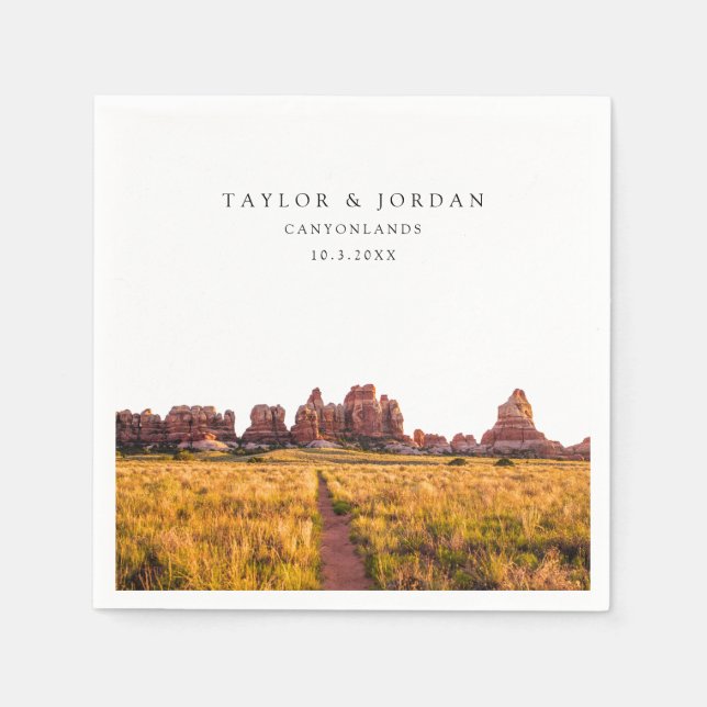 Guardanapo De Papel Canyonlands Papel De Casamento Cocktail Napkin (Frente)