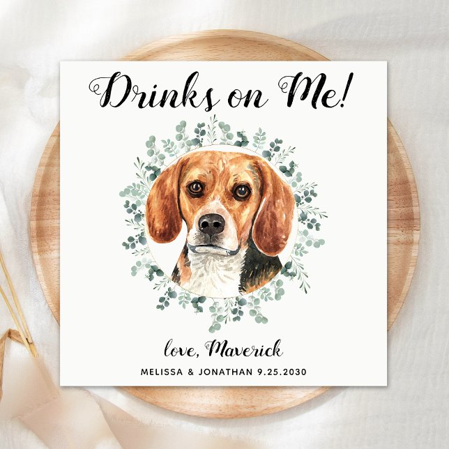 Guardanapo De Papel Cão-Bar Aberto de Casamento Pet Personalizado (Criador carregado)