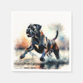 Guardanapo De Papel Cão Cane Corso em aquarela