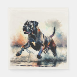 Guardanapo De Papel Cão Cane Corso em aquarela