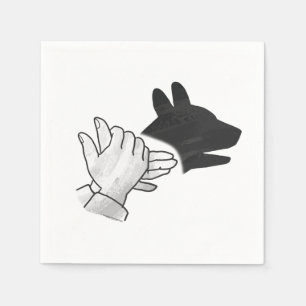 Guardanapo De Papel Cão da silhueta da mão