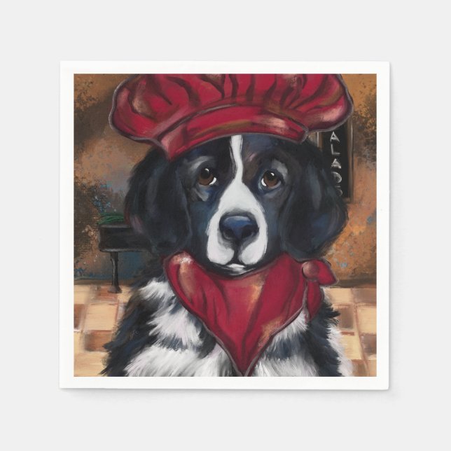 Guardanapo De Papel Cão da Terra Nova (Frente)
