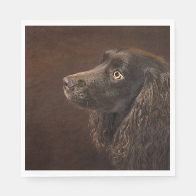 Guardanapo De Papel Cão De Cabelo Castanho (Frente)