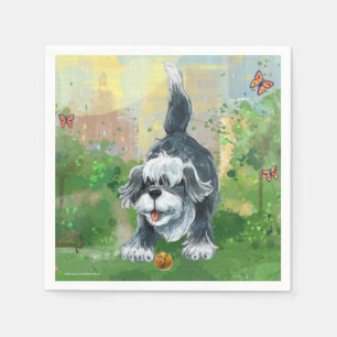 Guardanapo De Papel Cão de carneiros desgrenhado