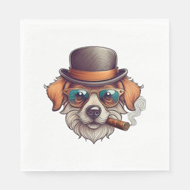 Guardanapo De Papel Cão de Charuto (Frente)
