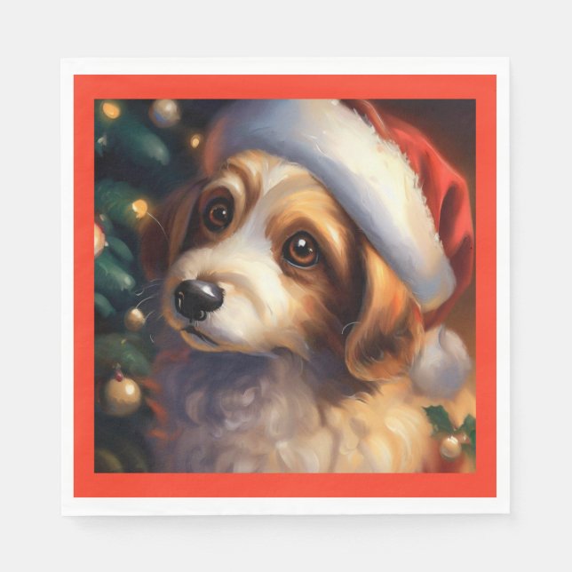 Guardanapo De Papel Cão de Natal 2 (Frente)