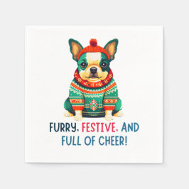 Guardanapo De Papel Cão de Natal quente e Felpudo