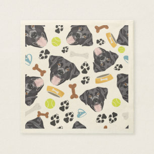 Guardanapo De Papel Cão de sorriso Labrador preto