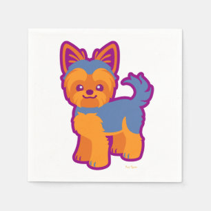 Guardanapo De Papel Cão dos desenhos animados de Yorkie do cabelo