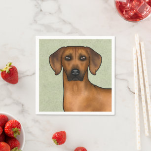 Guardanapo De Papel Cão Leão Africano Rhodesian Ridgeback Cabeça Verde