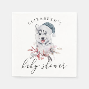 Guardanapo De Papel Cão rouco bonito. Chá de fraldas de menino de in