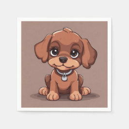 Guardanapo De Papel Cãozinho castanho-branco