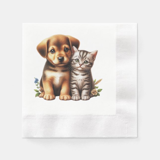 Guardanapo De Papel Cãozinho/gatinho (Frente)