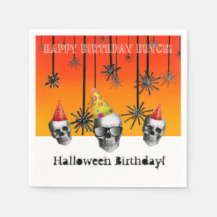 Guardanapo De Papel Capacetes de aniversário do Halloween com chapéus 
