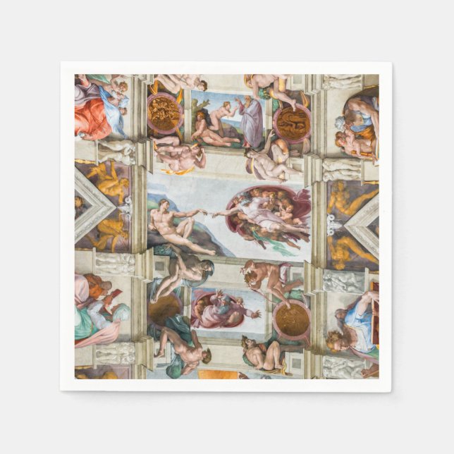 Guardanapo De Papel Capela Sistina Michelangelo - Vaticano, Roma, Itál (Frente)