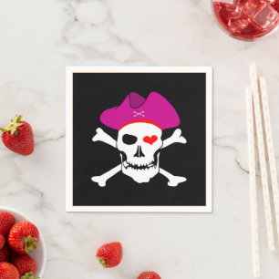 Guardanapo De Papel Capitã Grace & Pirate, bandeira dos piratas /tesou