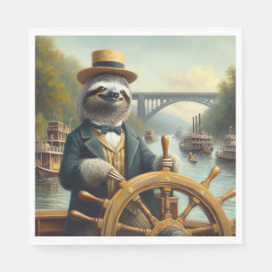 Guardanapo De Papel Capitão do Riverboat Sloth