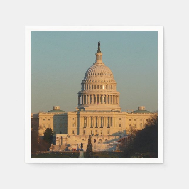 Guardanapo De Papel Capitólio no Natal Washington DC Holiday (Frente)