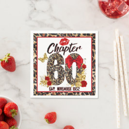 Guardanapo De Papel Capítulo 60 Leopardo Vermelho e Dourado 60º Aniver