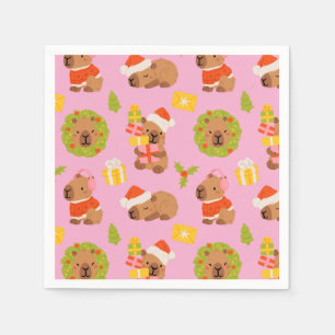 Guardanapo De Papel Capivara de Natal Fofo