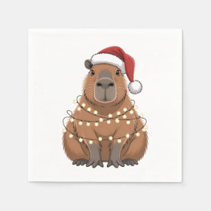 Guardanapo De Papel Capivara Natal Correspondência Divertida Papai Noe