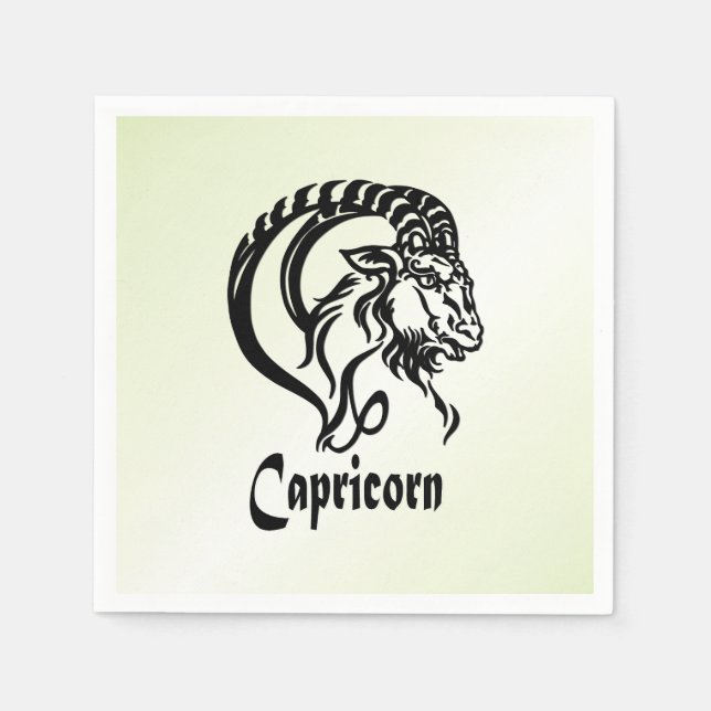 Guardanapo De Papel Capricórnio do Mar Capata Zodiac Verde (Frente)
