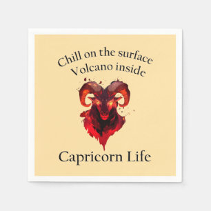 Guardanapo De Papel Capricórnio Vibes. Sinal de aniversário Zodiac
