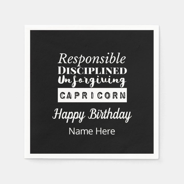 Guardanapo De Papel Capricórnio Zodiac — Características Diversas Aniv (Frente)