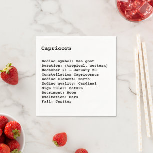 Guardanapo De Papel Capricórnio Zodiac - Sinal de aniversário Astrol