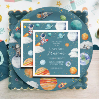 Guardanapo De Papel Captain Space Solar System Birthday