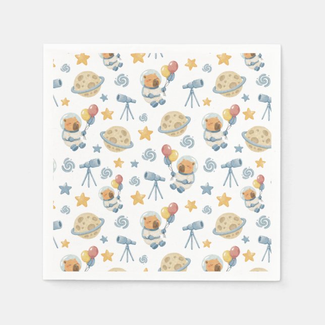 Guardanapo De Papel Capybara Astronaut Pattern Napkins (Frente)