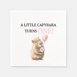 Guardanapo De Papel Capybara Birthday Napkin • First Birthday