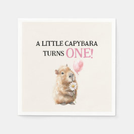 Guardanapo De Papel Capybara Birthday Napkin • First Birthday