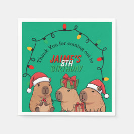 Guardanapo De Papel Capybara Christmas Lights Birthday Party 