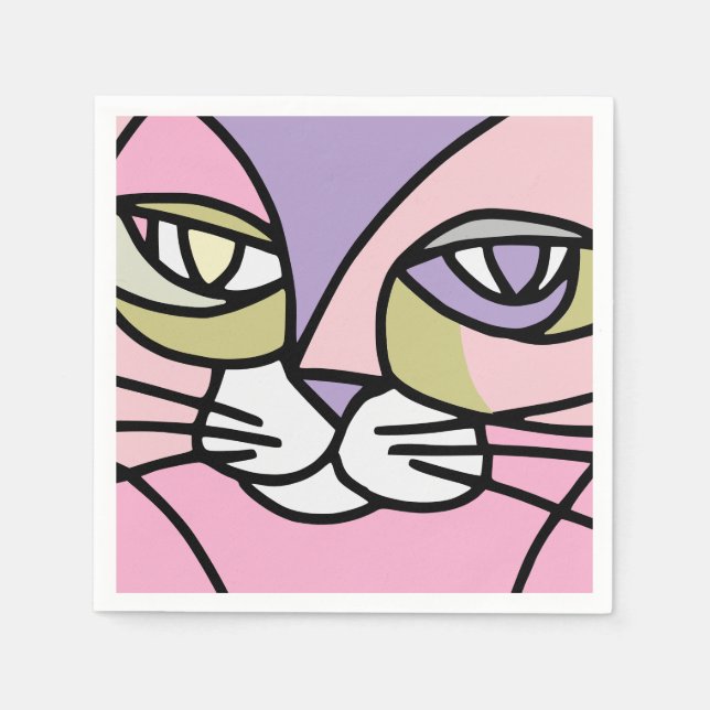 Guardanapo De Papel Cara de gato (Frente)