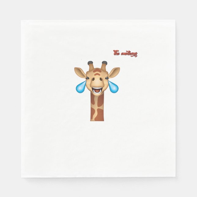Guardanapo De Papel cara de girafa feliz e chorando (Frente)